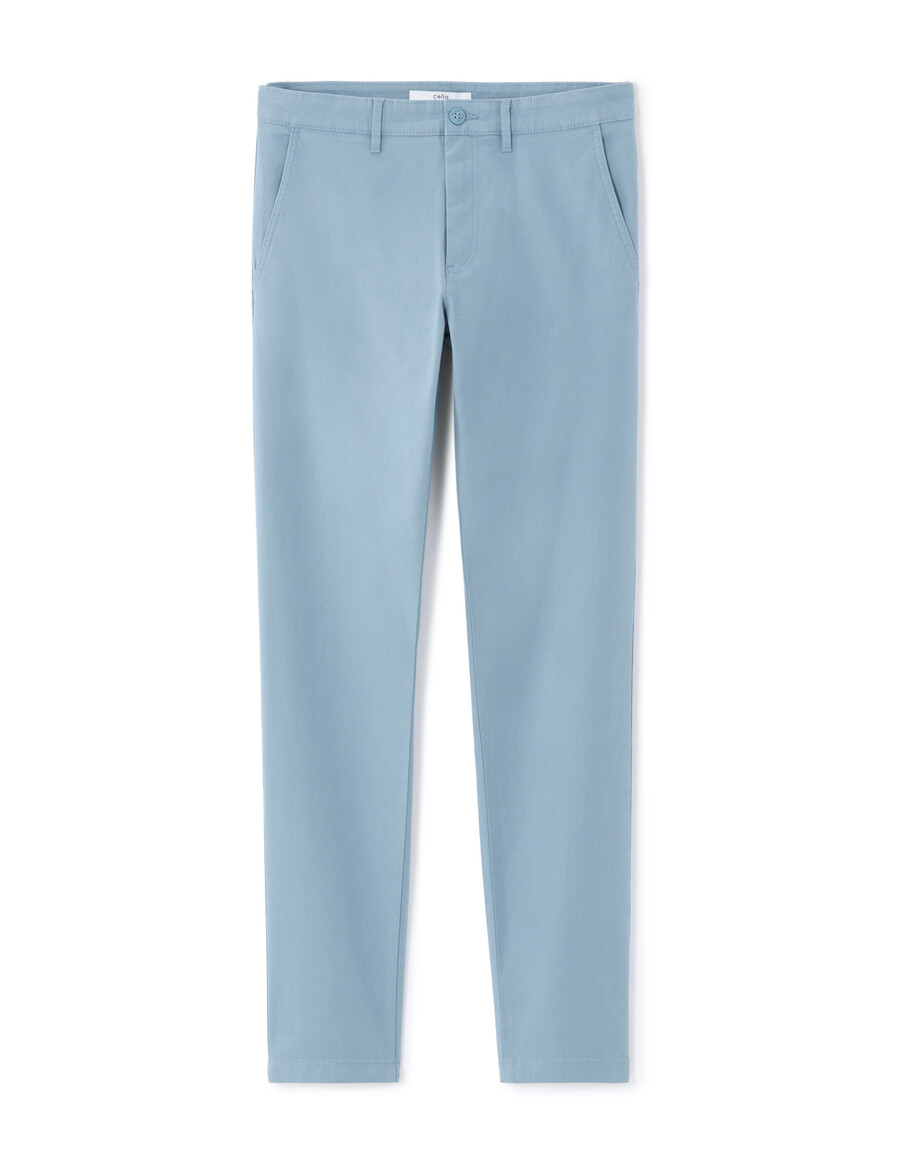 pantalones chinos de algodón elástico de corte entallado