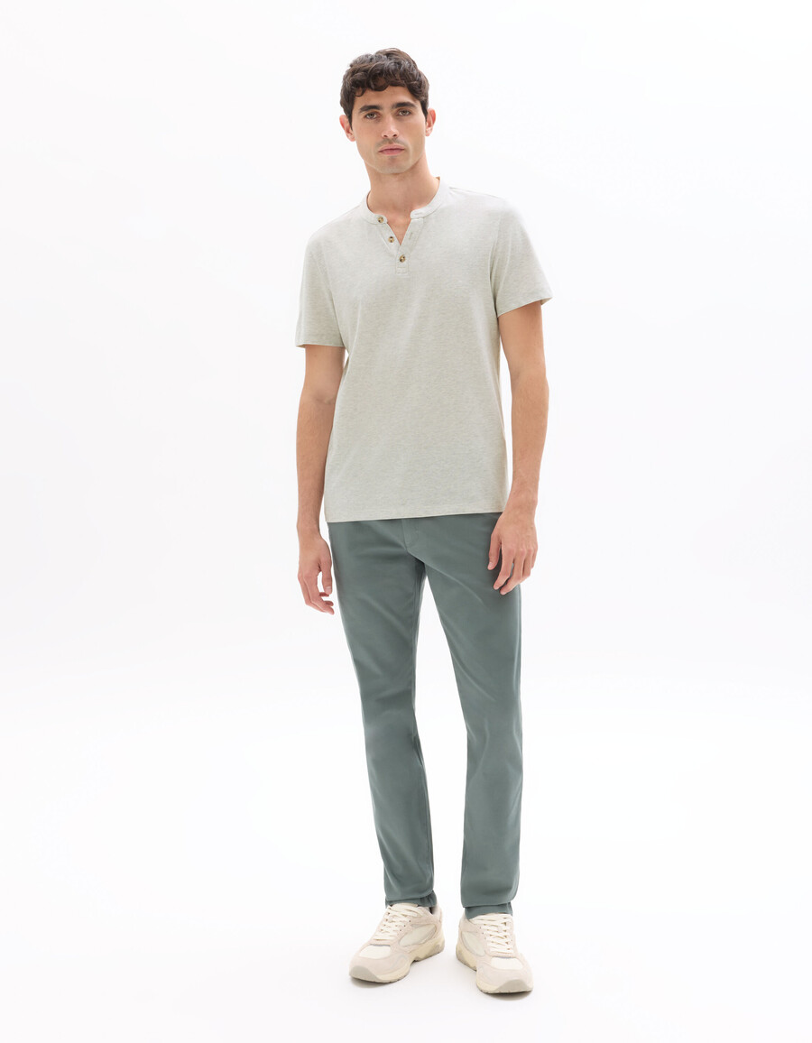 pantalones chinos de algodón elástico de corte entallado