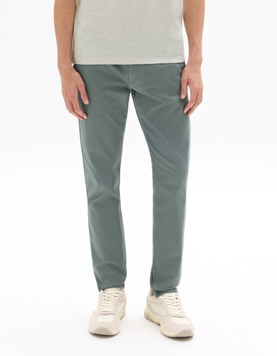 pantalones chinos de algodón elástico de corte entallado