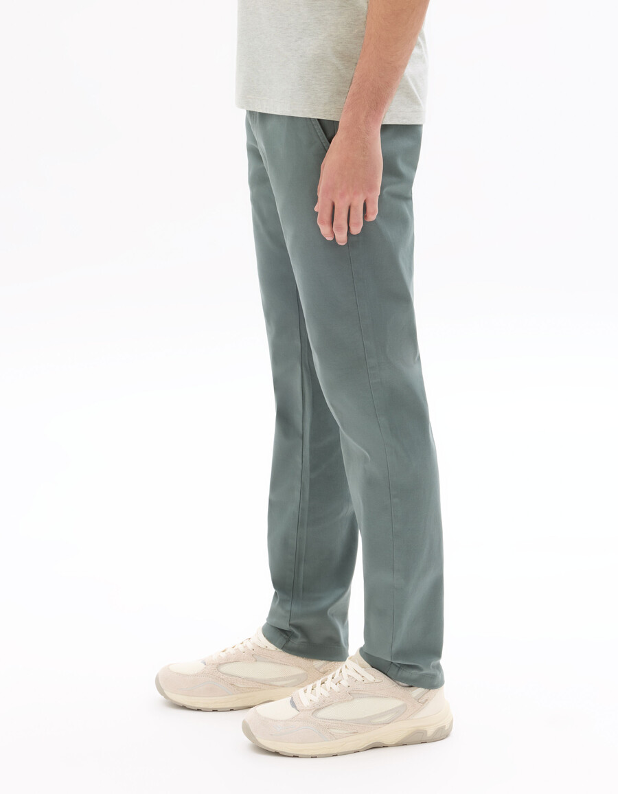 pantalones chinos de algodón elástico de corte entallado