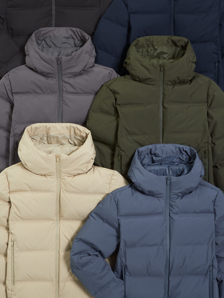 chaqueta acolchada downwarm sin costuras 90 plumón 10 plumas