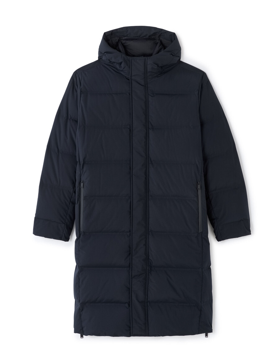 chaqueta acolchada larga downwarm 90 plumón 10 plumas con capucha