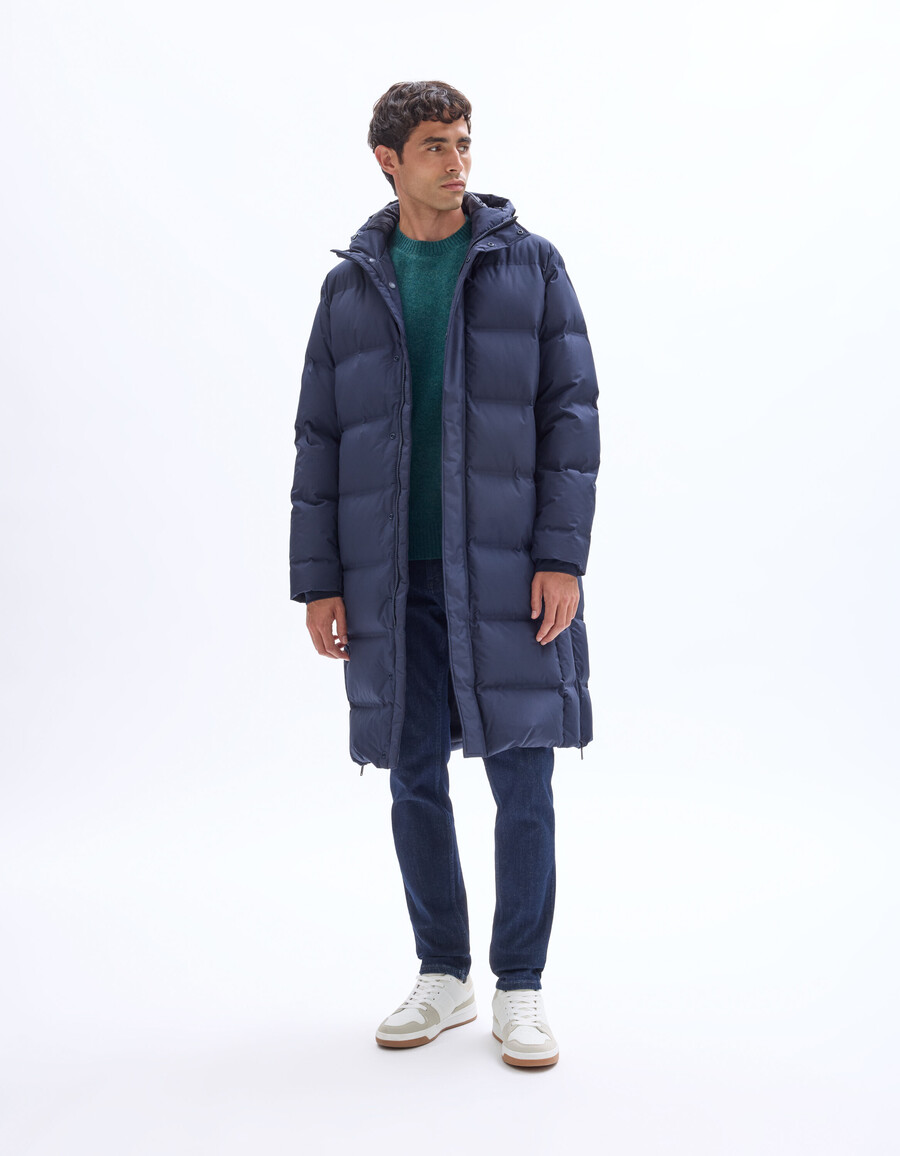 chaqueta acolchada larga downwarm 90 plumón 10 plumas con capucha