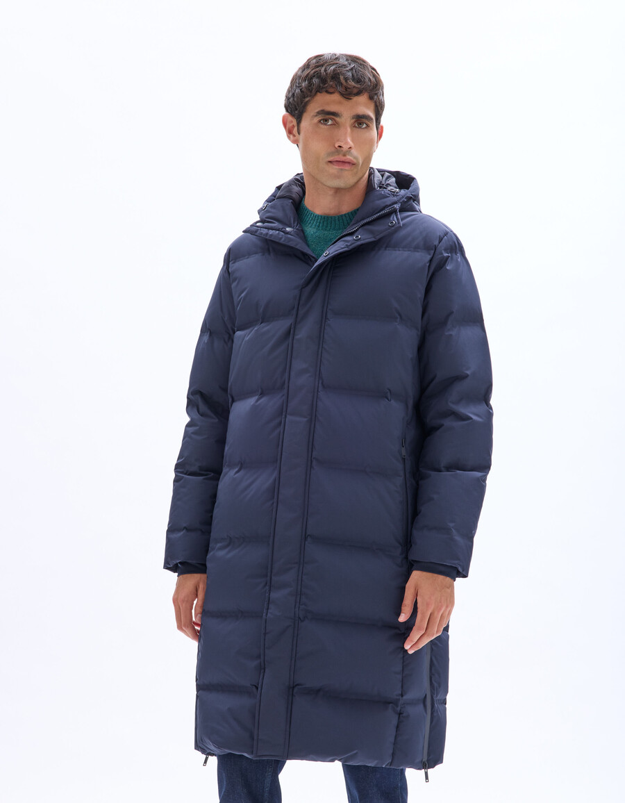 chaqueta acolchada larga downwarm 90 plumón 10 plumas con capucha