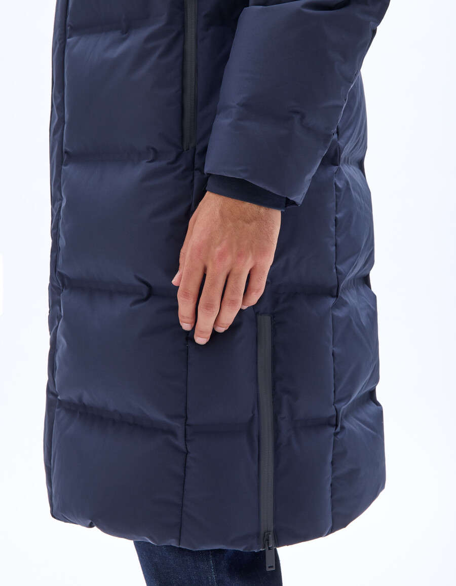chaqueta acolchada larga downwarm 90 plumón 10 plumas con capucha