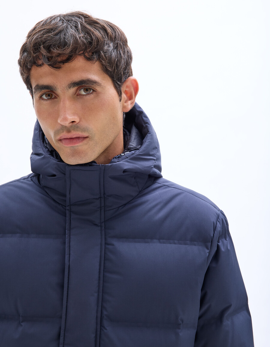 chaqueta acolchada larga downwarm 90 plumón 10 plumas con capucha
