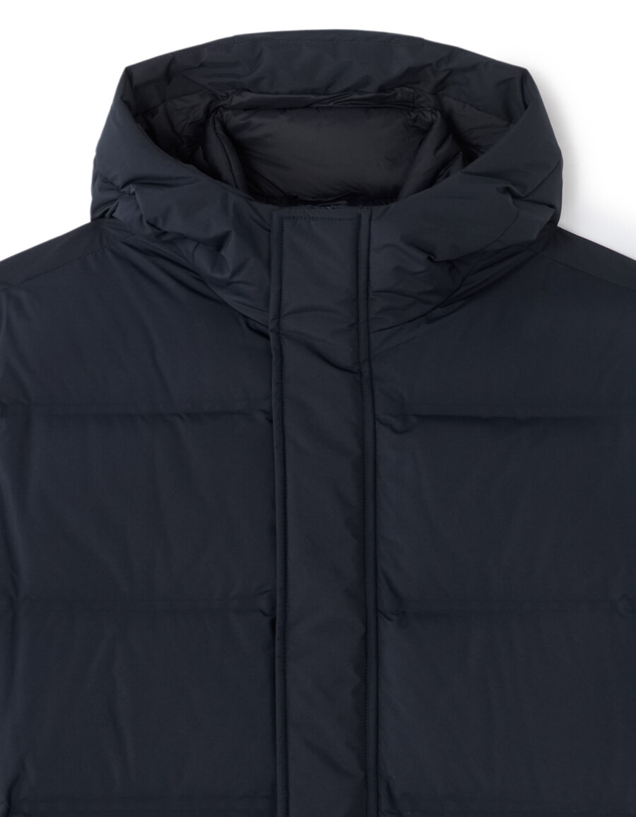 chaqueta acolchada larga downwarm 90 plumón 10 plumas con capucha