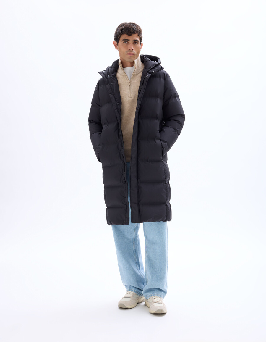chaqueta acolchada larga downwarm 90 plumón 10 plumas con capucha
