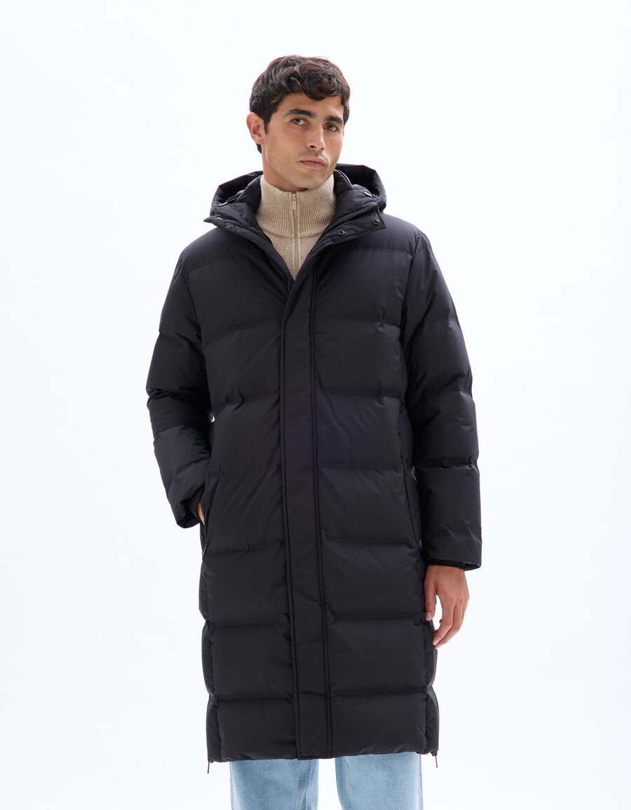 chaqueta acolchada larga downwarm 90 plumón 10 plumas con capucha