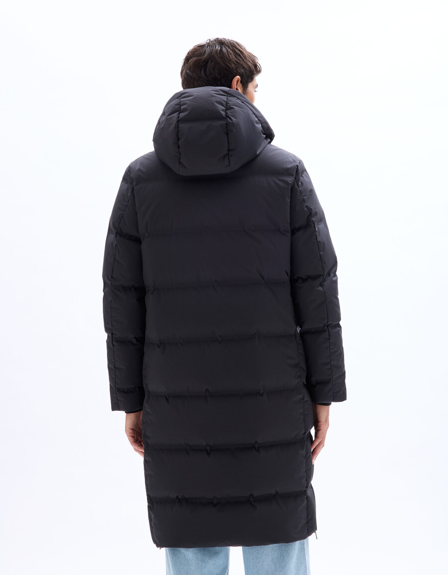 chaqueta acolchada larga downwarm 90 plumón 10 plumas con capucha