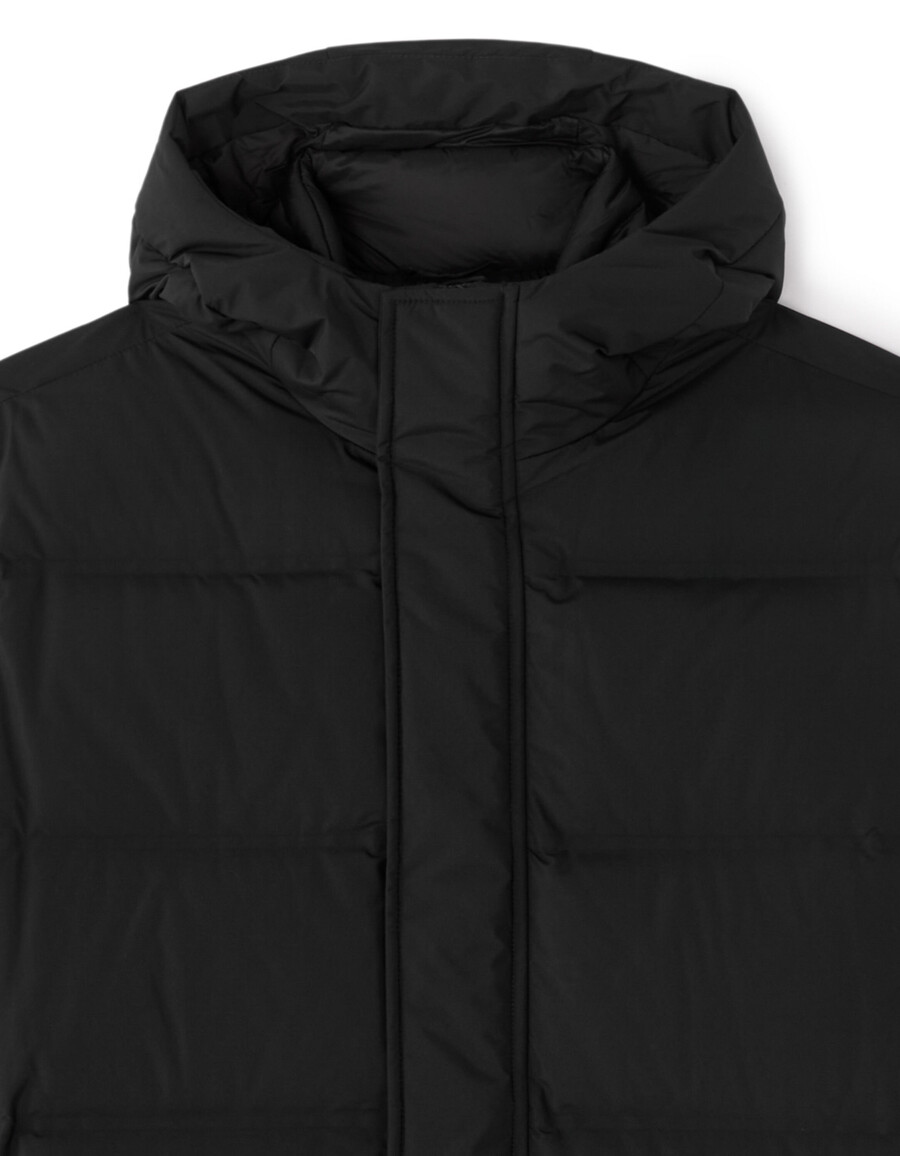 chaqueta acolchada larga downwarm 90 plumón 10 plumas con capucha