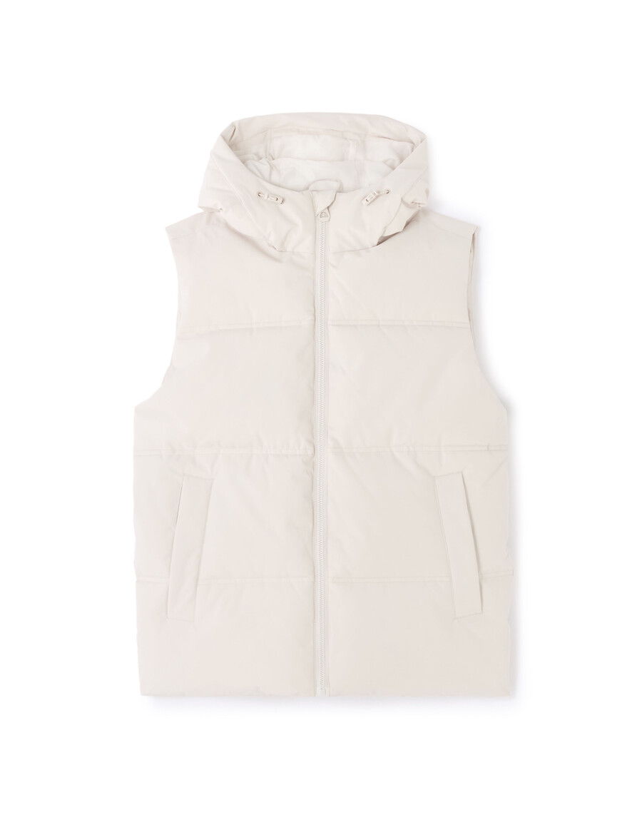 chaqueta de plumón cálida sin mangas airwarm con capucha