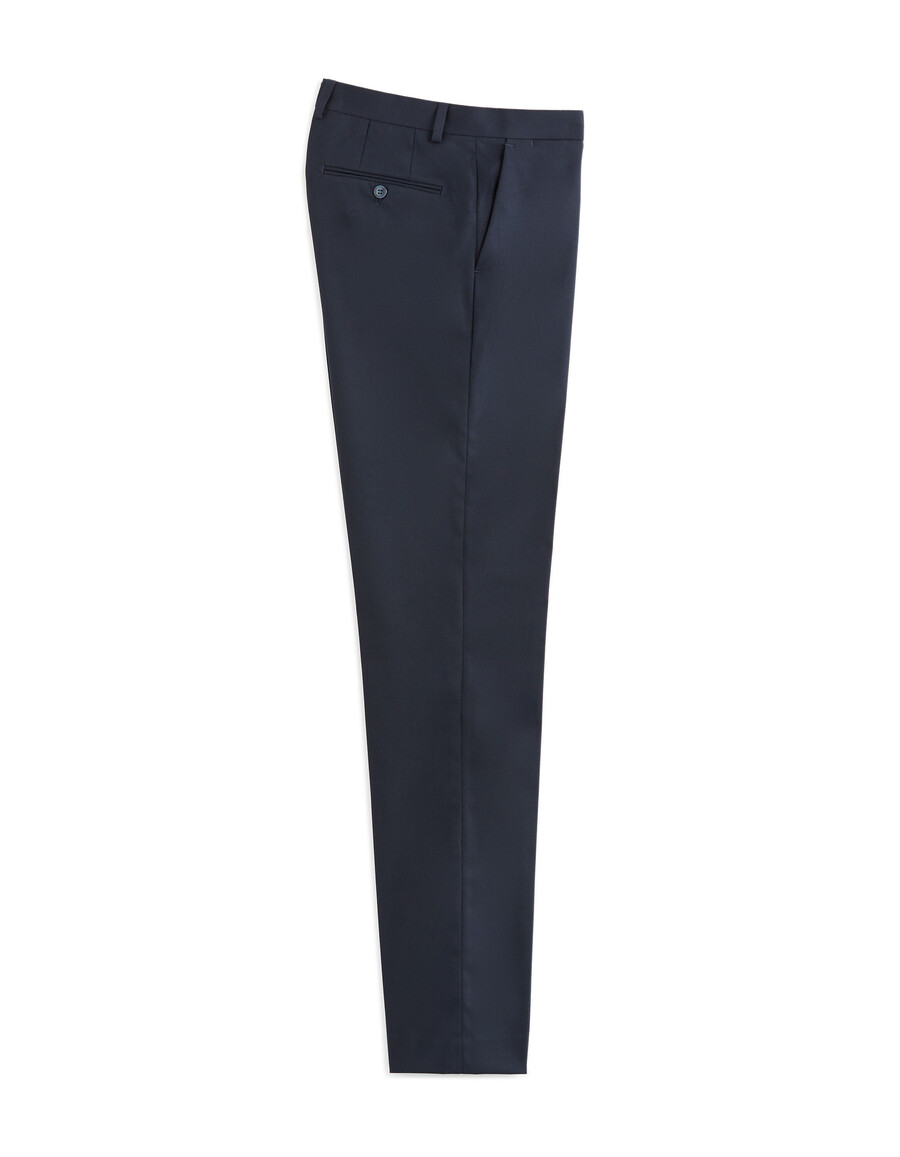 pantalones de traje azul marino elásticos de corte entallado