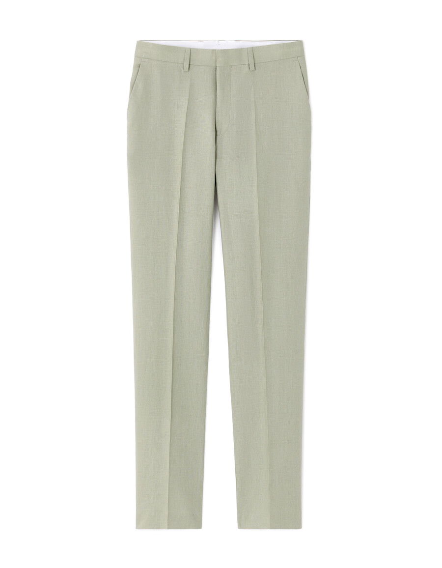 pantalón de traje slim fit 100 lino
