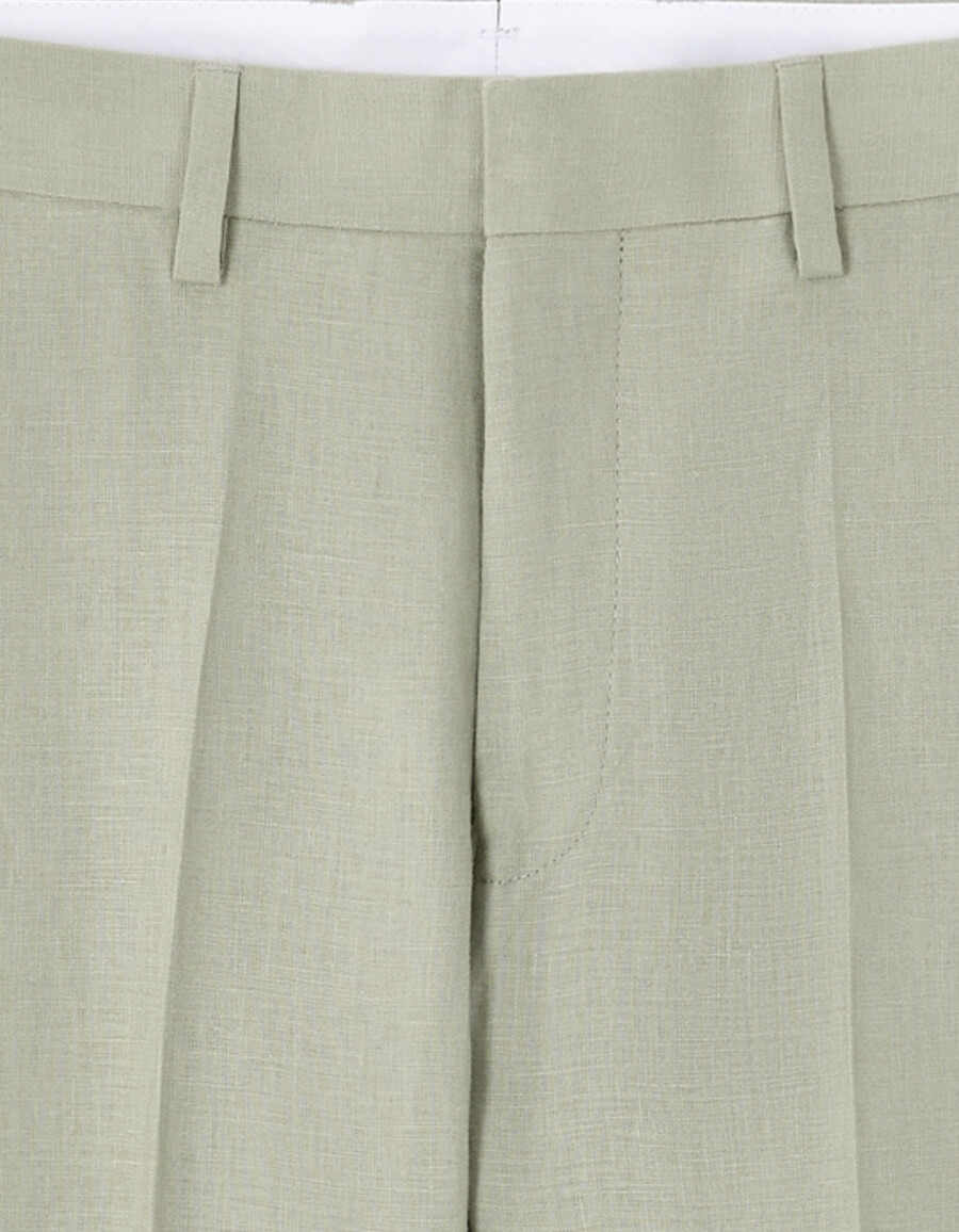 pantalón de traje slim fit 100 lino