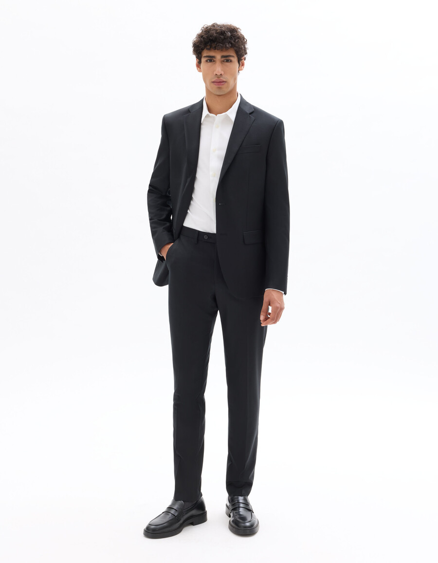 pantalón de traje slim fit 100 lana