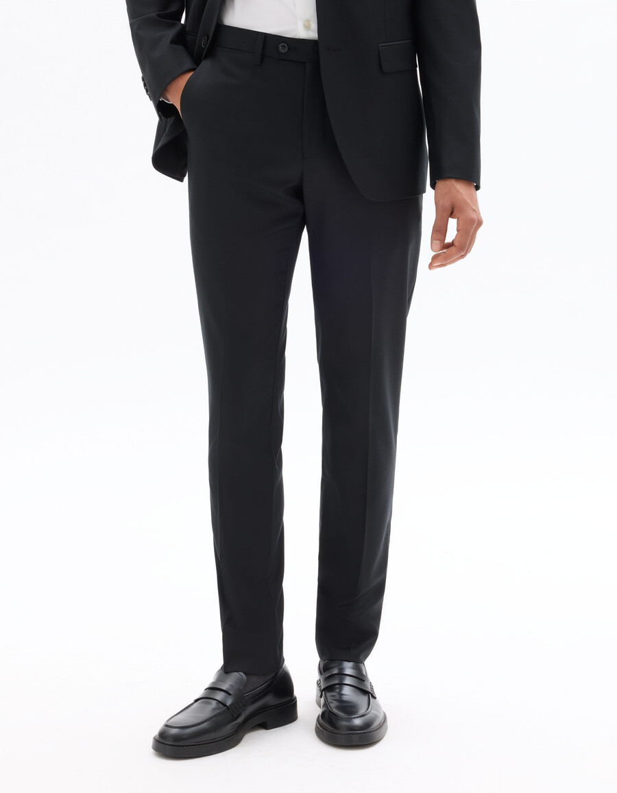 pantalón de traje slim fit 100 lana