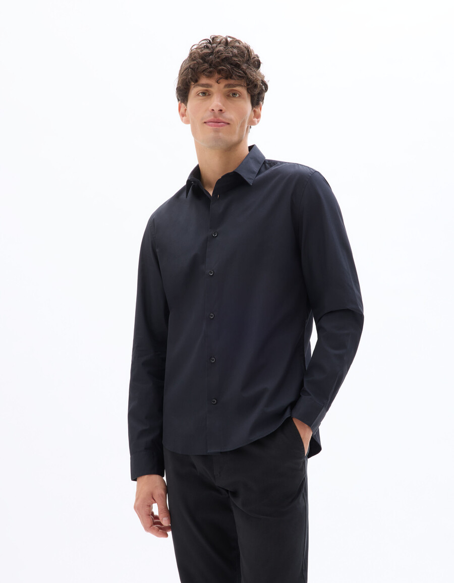 camisa slim fit 100 popelina de algodón
