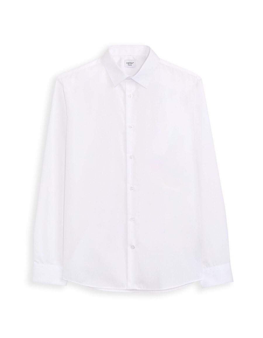 camisa de popelina de corte regular 100 algodón
