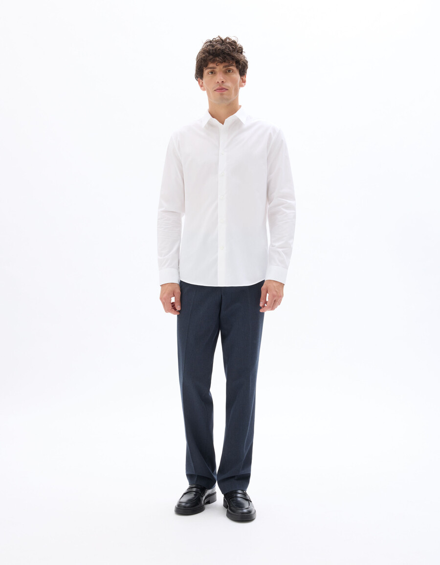 camisa de popelina de corte regular 100 algodón