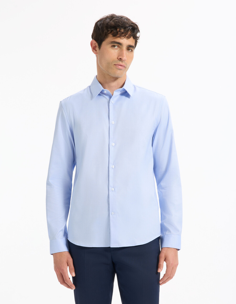 camisa oxford royal de corte regular