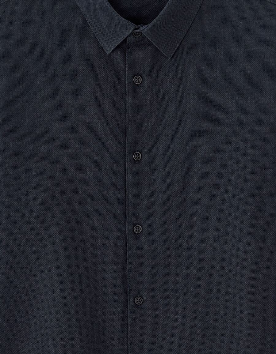 camisa de panal de abeja de corte regular 100 algodón