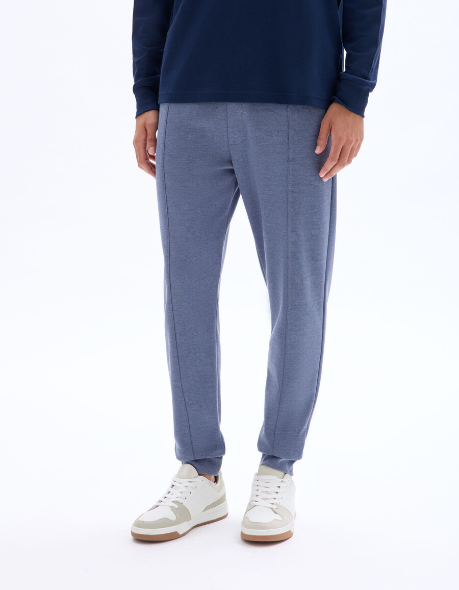 pantalones de jogging de punto piqué de corte regular