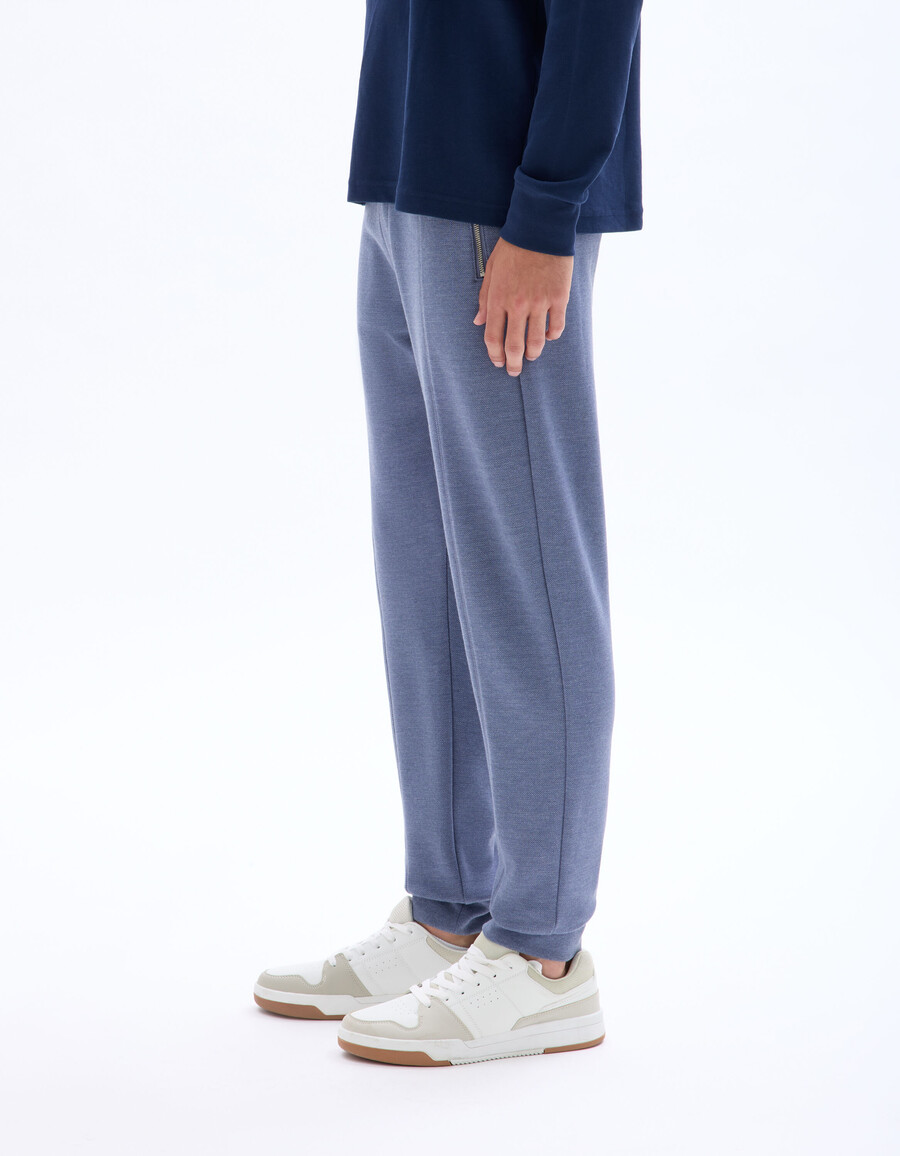 pantalones de jogging de punto piqué de corte regular