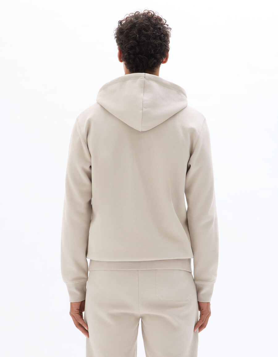 sudadera con capucha y cremallera de corte regular en mezcla de algodón