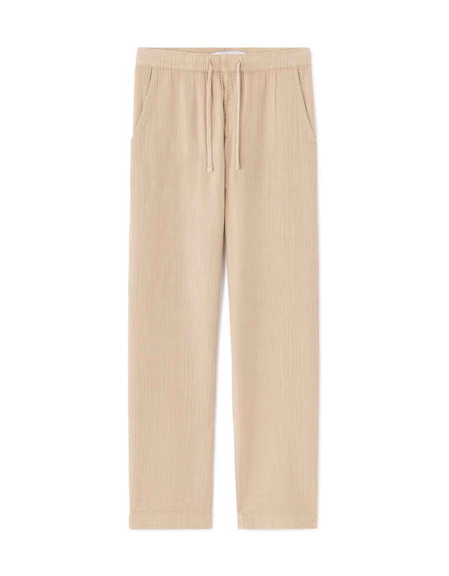 pantalones relaxed 100 gasa de algodón
