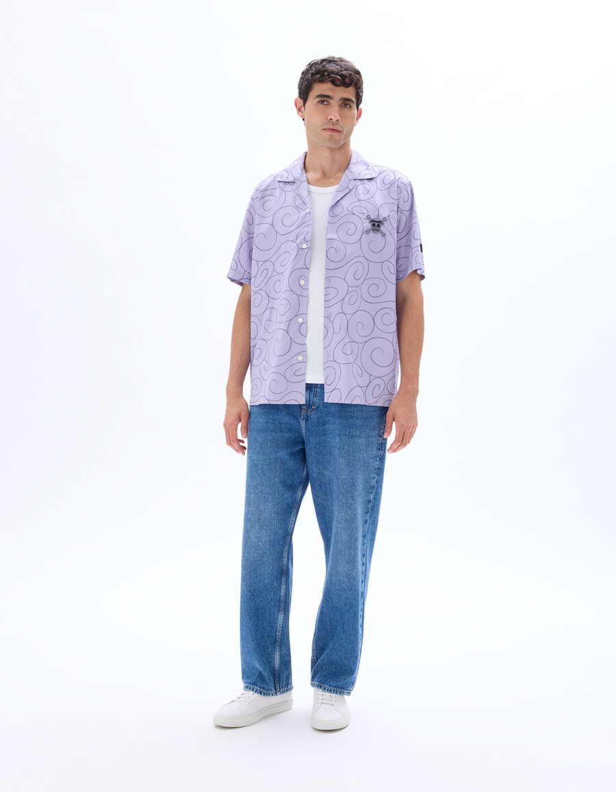 camisa morada extragrande de una pieza