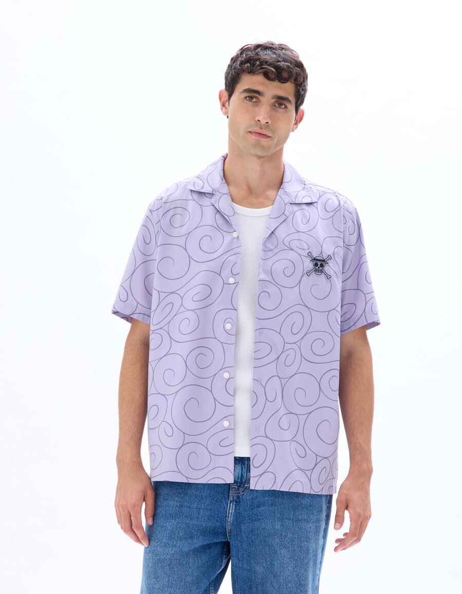 camisa morada extragrande de una pieza