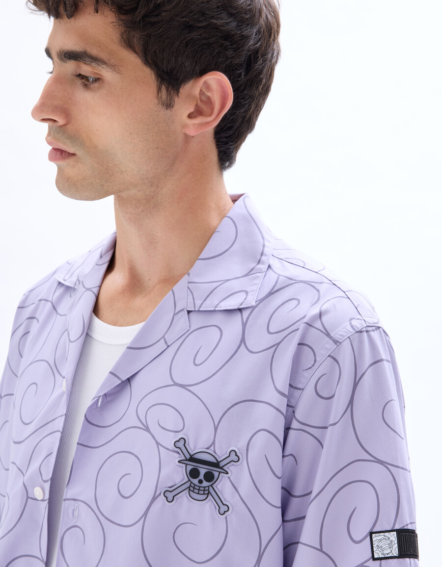 camisa morada extragrande de una pieza