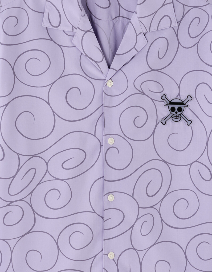 camisa morada extragrande de una pieza