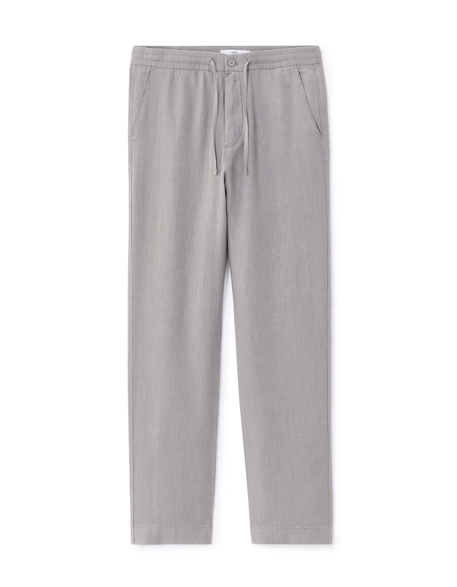 pantalones rectos 100 lino