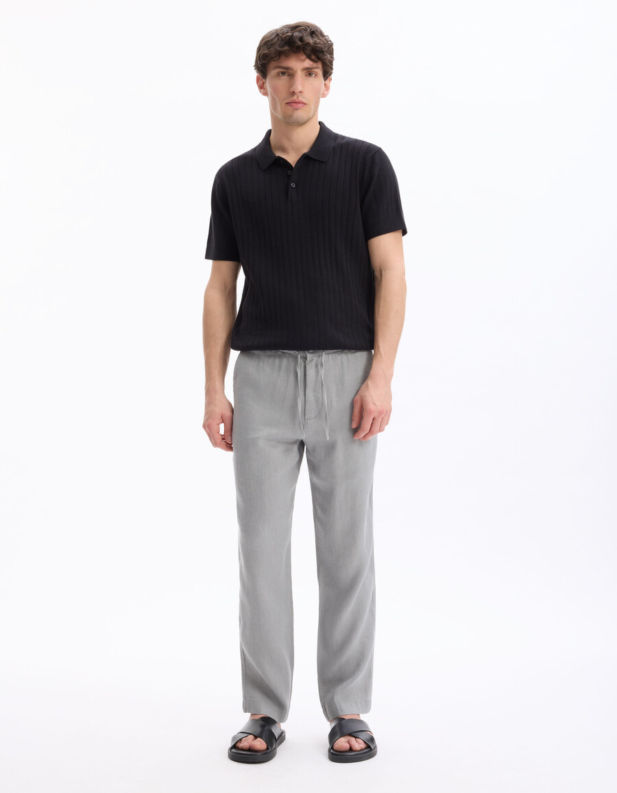 pantalones rectos 100 lino