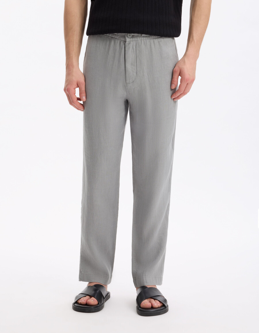 pantalones rectos 100 lino