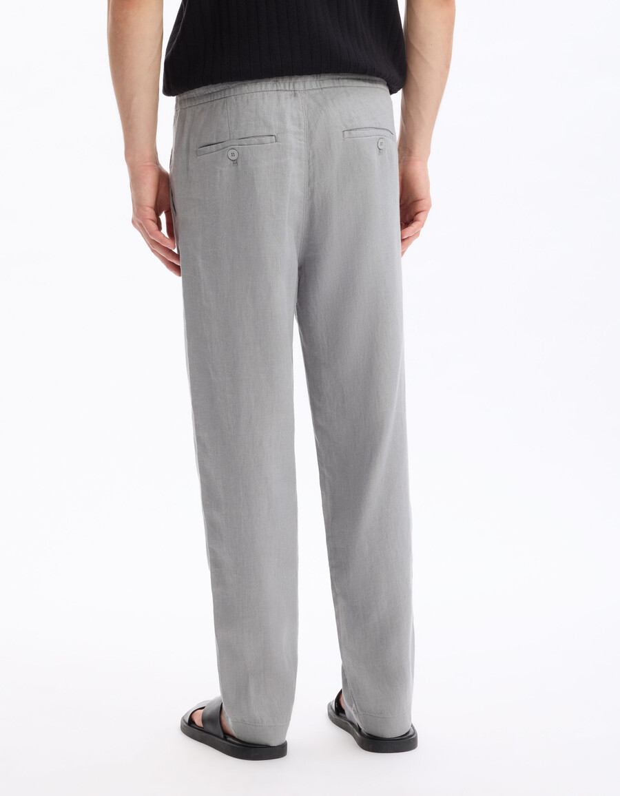 pantalones rectos 100 lino