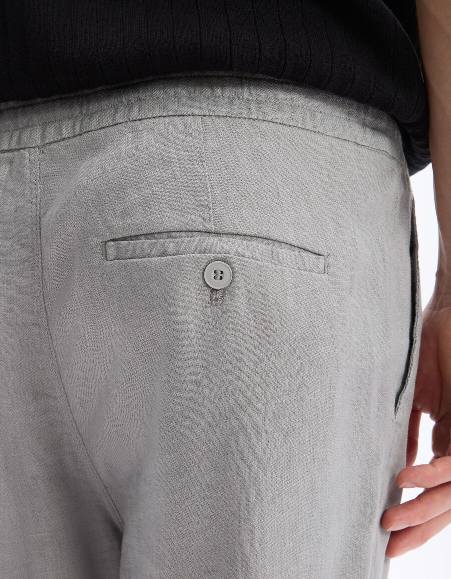 pantalones rectos 100 lino