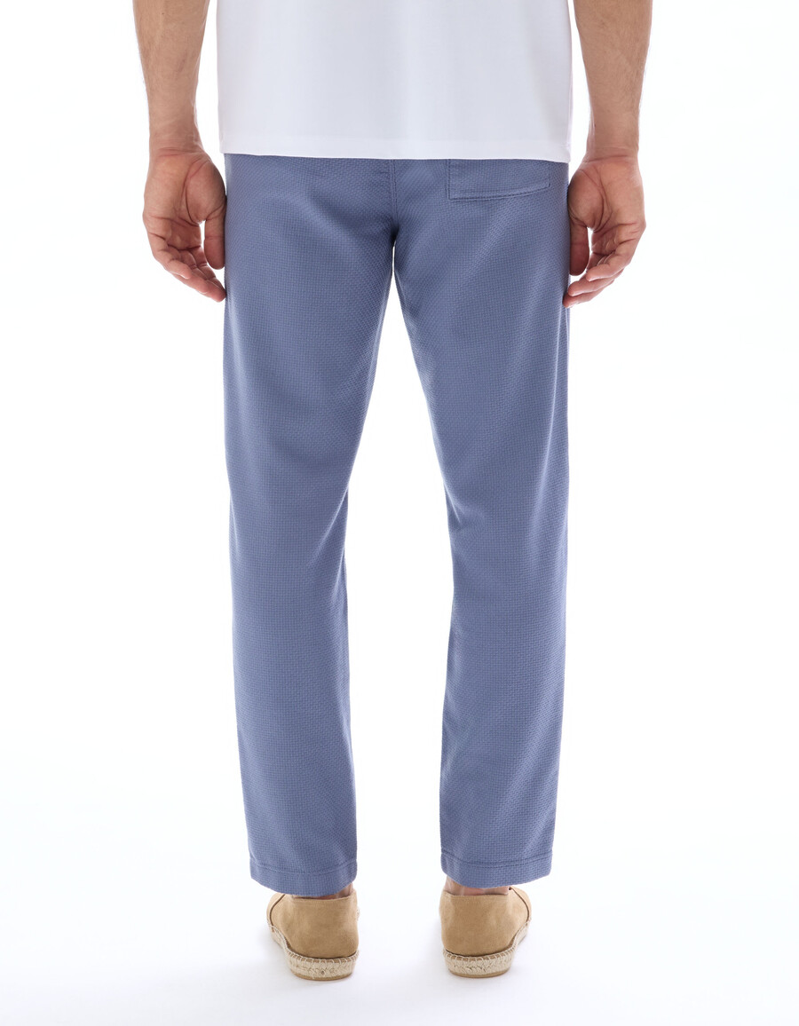 pantalones de lona texturizada de corte entallado 100 algodón