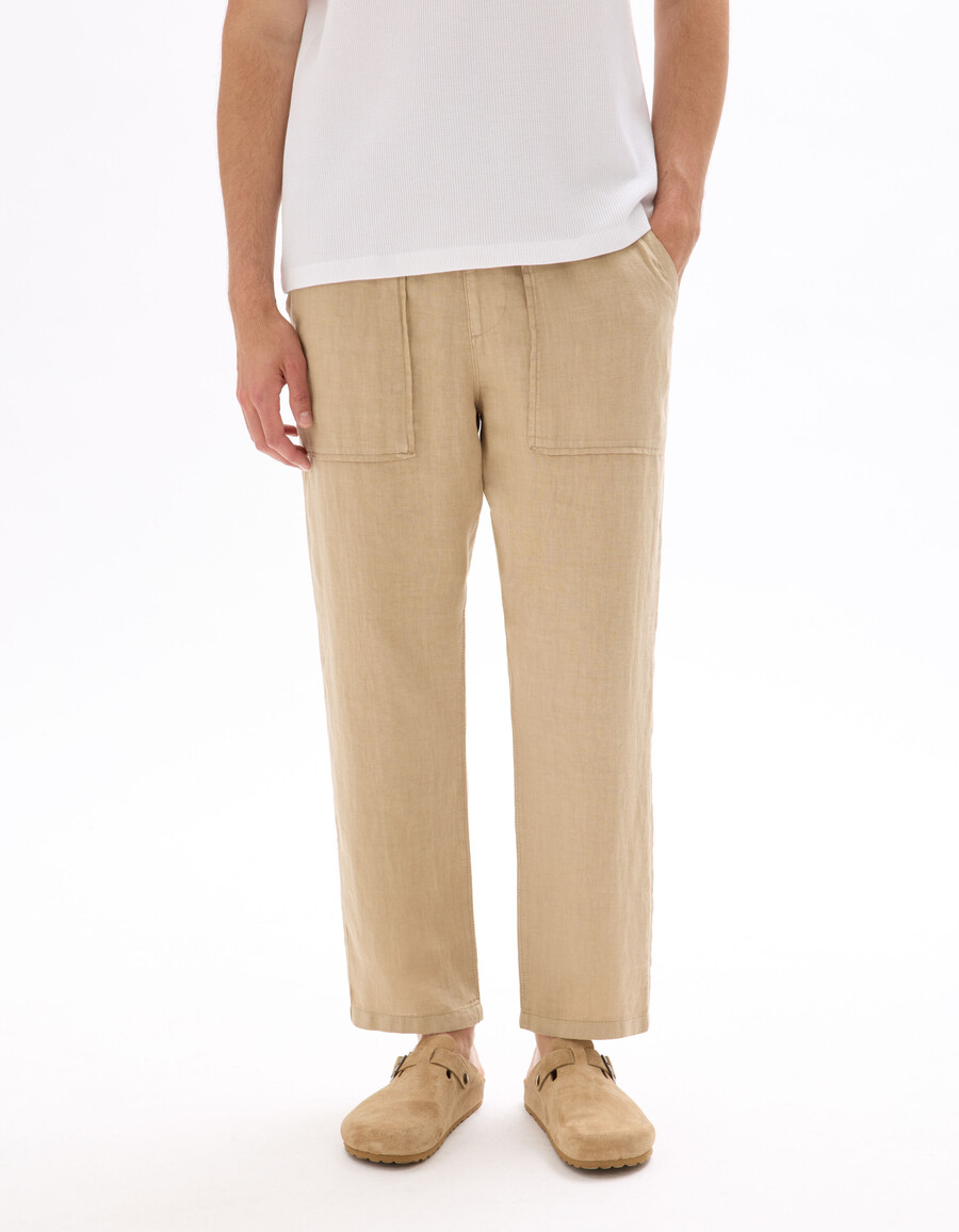 pantalón liso 100 lino