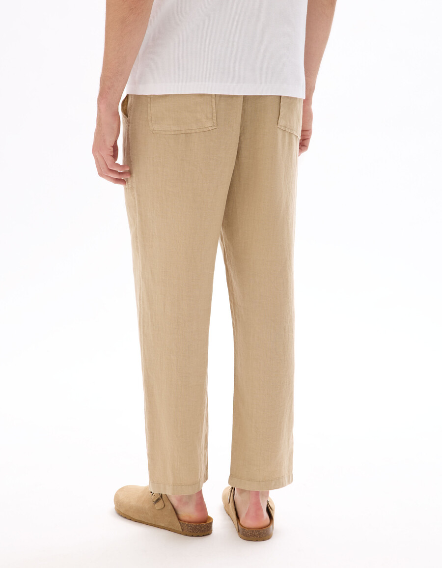 pantalón liso 100 lino