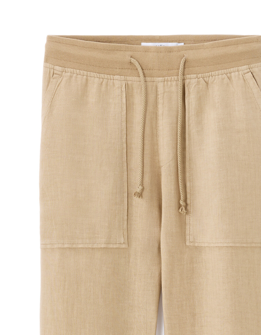 pantalón liso 100 lino