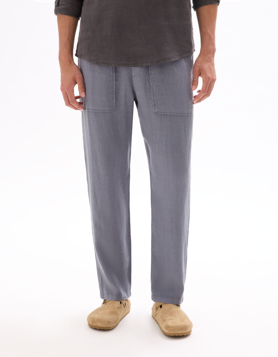 pantalón liso 100 lino