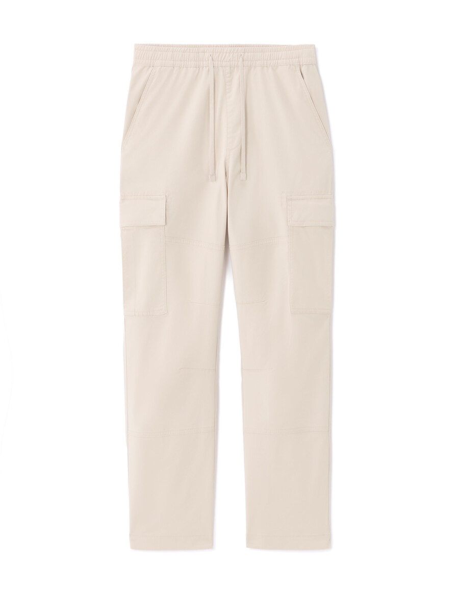 pantalones cargo rectos de algodón elástico