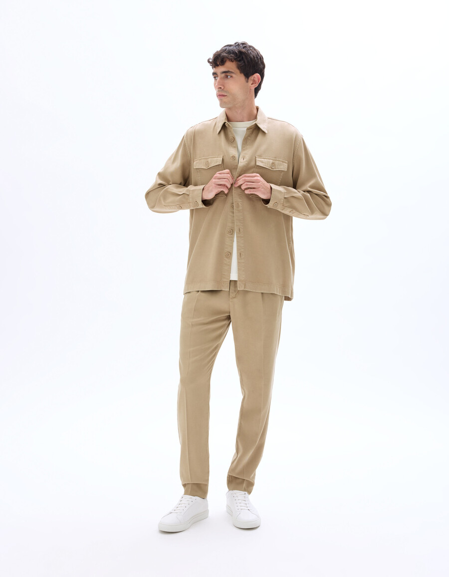 pantalones chinos rectos de lyocell tencel