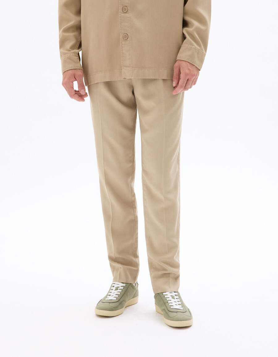 pantalones chinos rectos de lyocell tencel