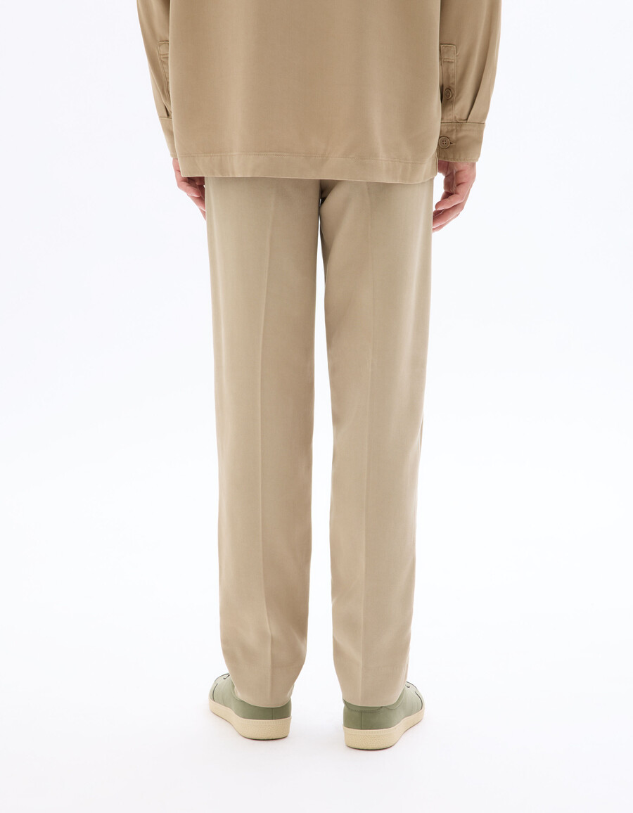 pantalones chinos rectos de lyocell tencel