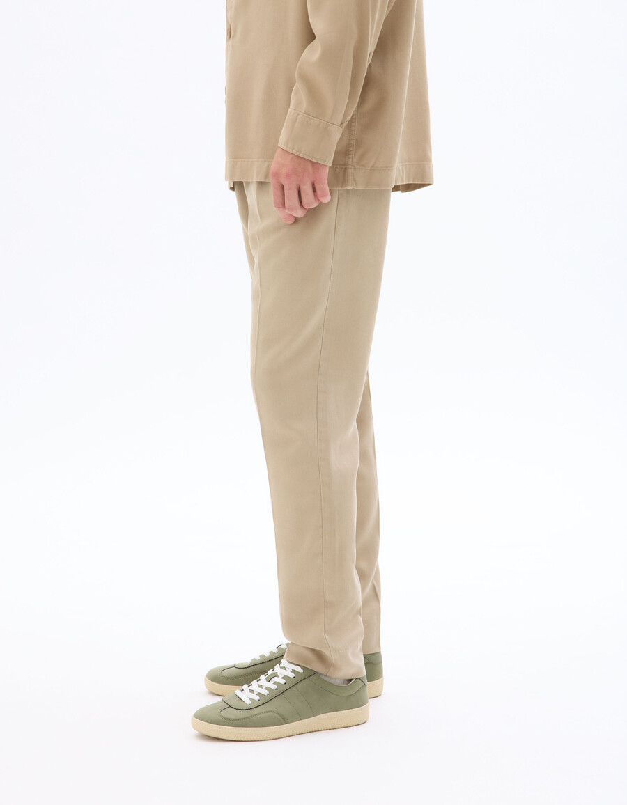 pantalones chinos rectos de lyocell tencel