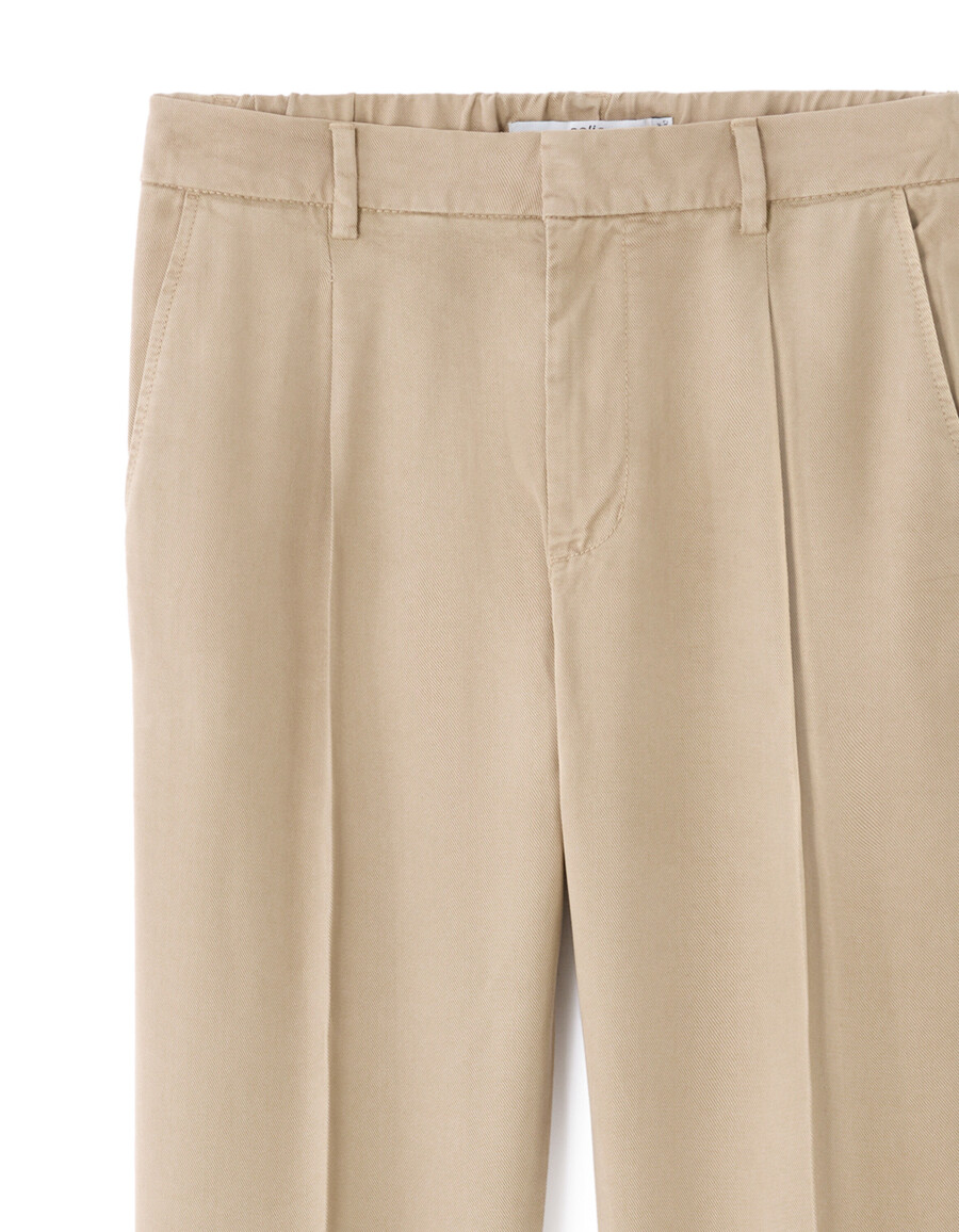 pantalones chinos rectos de lyocell tencel